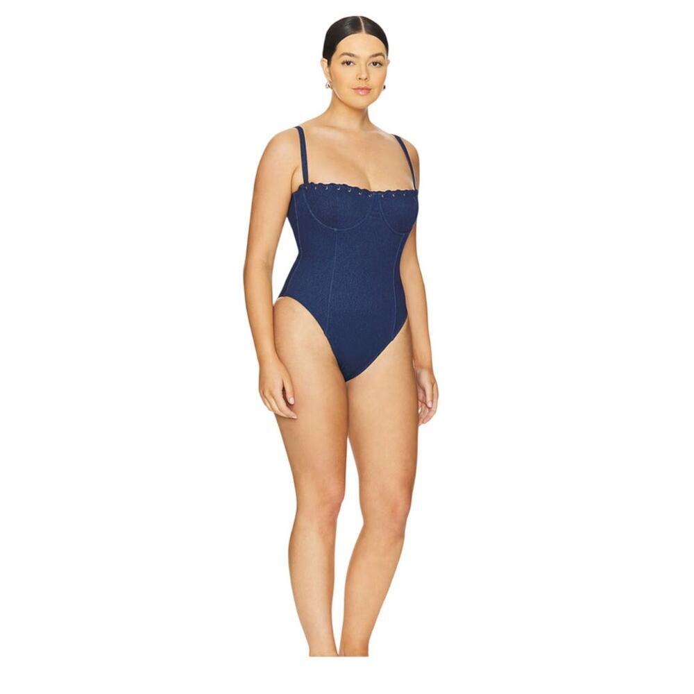 Good American denim blue corset swim suit large - Picture 8 of 14
